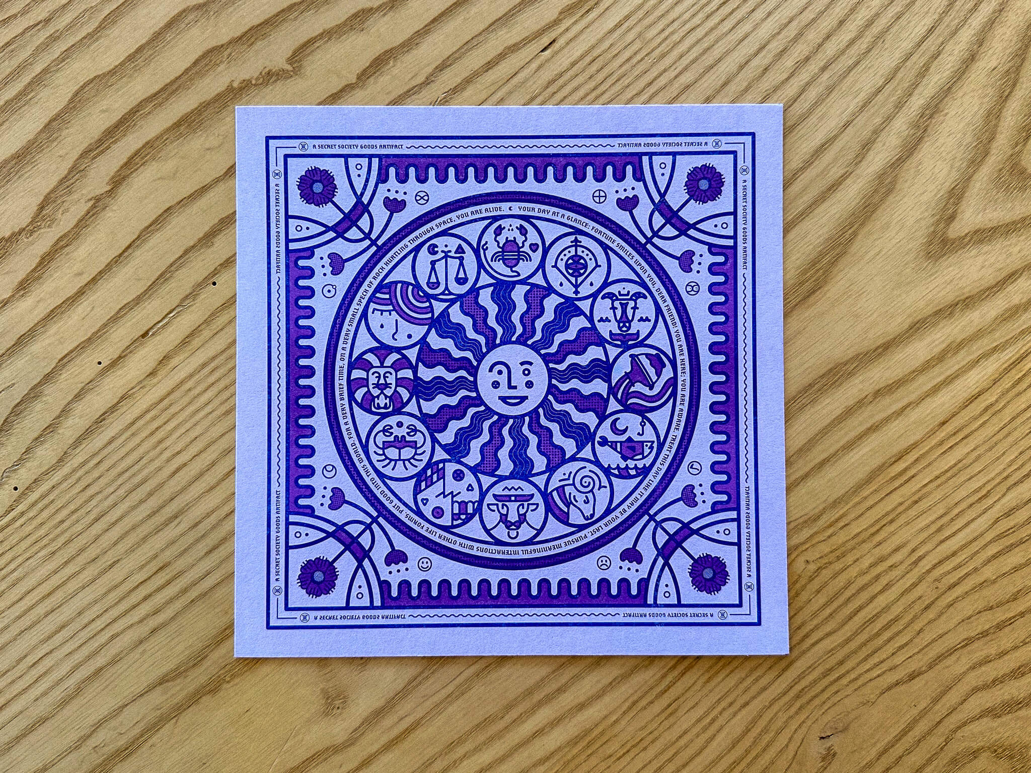 Secret of the Smiling Sun Risograph Print
