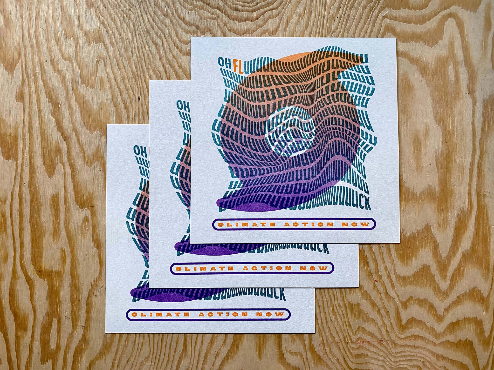 Hurricane Risograph Print