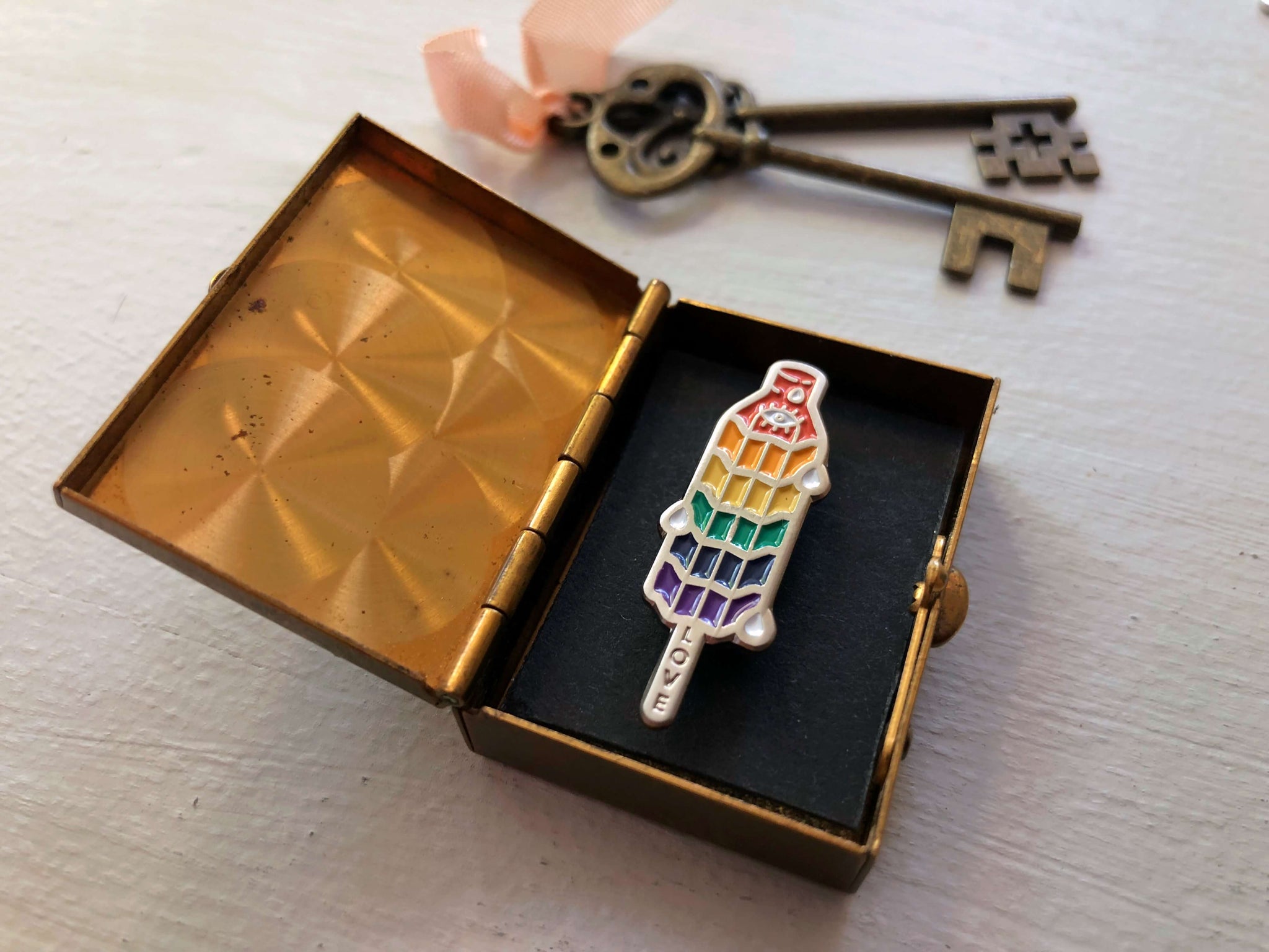Rainbow Rocket Pride Pop Lapel Pin