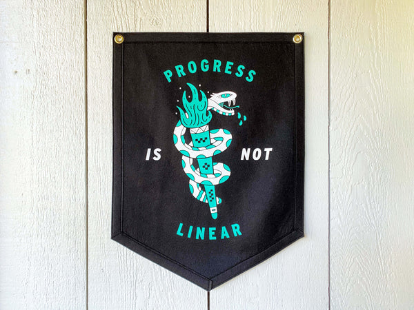 Progress Is Not Linear Wall Flag